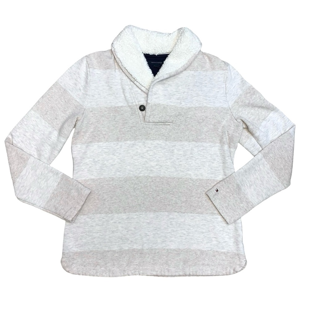Tommy Hilfiger Stripped Pullover Sweater Medium Collared Spring Layering Casual